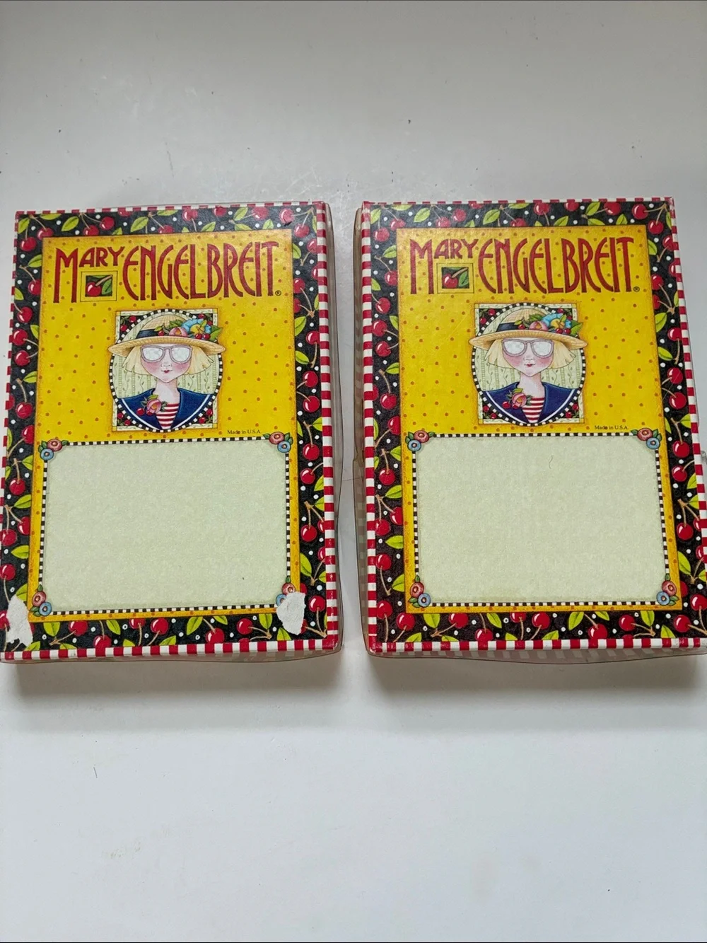 Vintage 1989 Mary Engelbreit Illustrated Note Cards Mixed Set of 2 Boxes Open